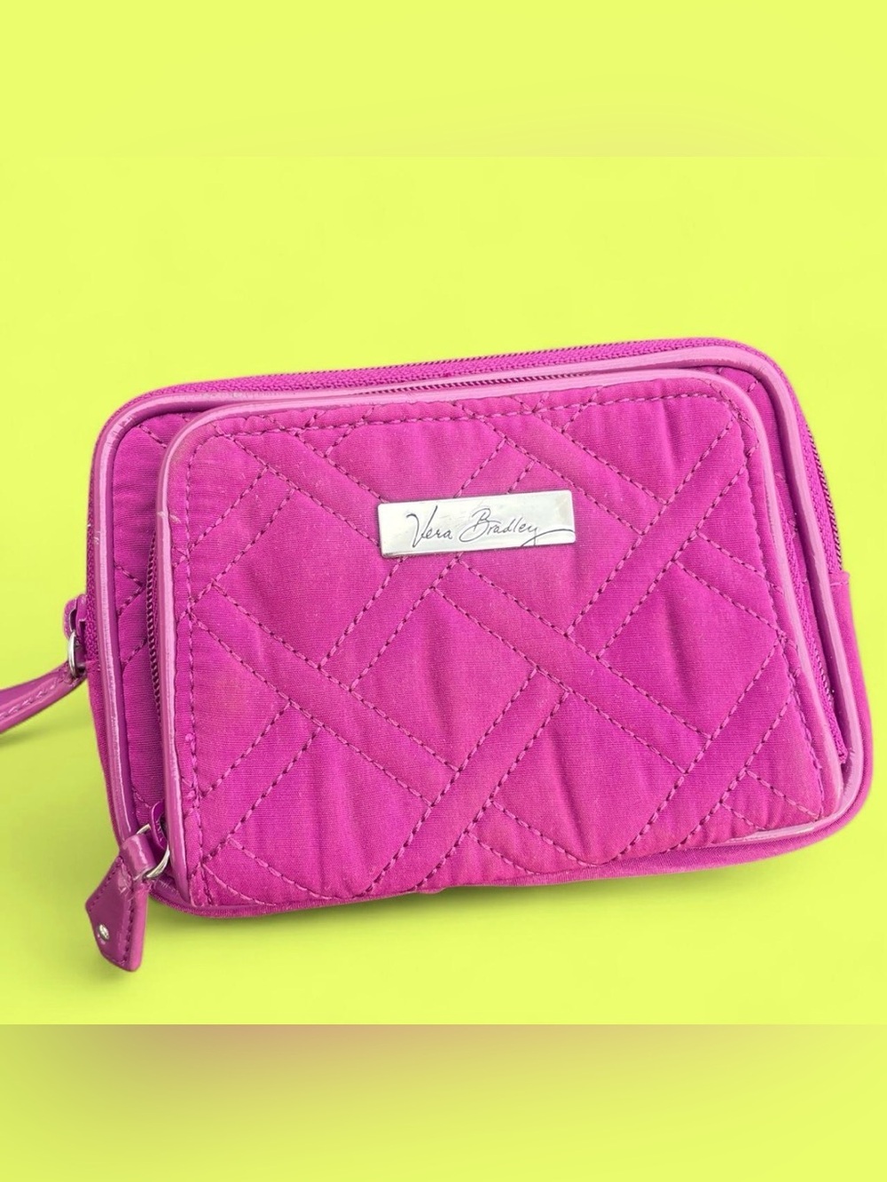Vera Bradley Hot Pink Quilted Clutxh wallet